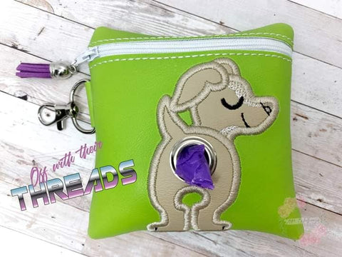 DIGITAL DOWNLOAD 5x5 ITH Applique Whippet Greyhound Bum Poo Zipper Bag Lined and Unlined