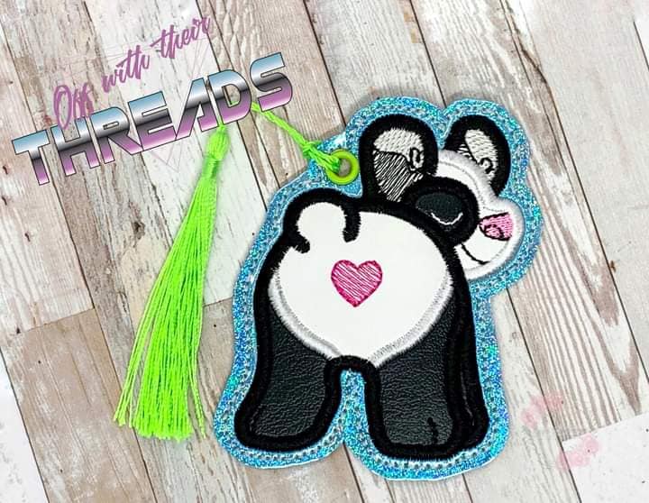 DIGITAL DOWNLOAD Applique Panda Bookmark