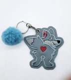 DIGITAL DOWNLOAD Applique Wolf Bookmark Ornament Gift Tag