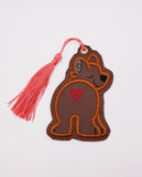 DIGITAL DOWNLOAD Applique Bear Bookmark Gift Tag Ornament