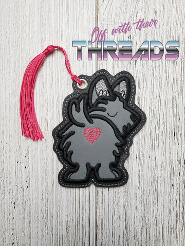 DIGITAL DOWNLOAD Applique Scottish Terrier Bookmark Gift Tag Ornament