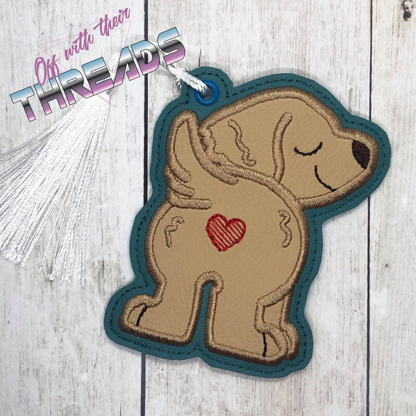 DIGITAL DOWNLOAD Applique Golden Doodle Bookmark