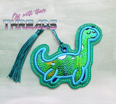 DIGITAL DOWNLOAD Applique Loch Ness Monster Bookmark Ornament Gift Tag