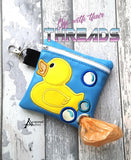 DIGITAL DOWNLOAD 5x5 ITH Applique Rubber Duck Zipper Bag Lined and Unlined 2021