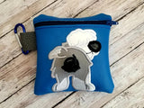 DIGITAL DOWNLOAD 5x5 ITH Applique Old English Sheep Dog Bum Poo Zipper Bag Lined and Unlined