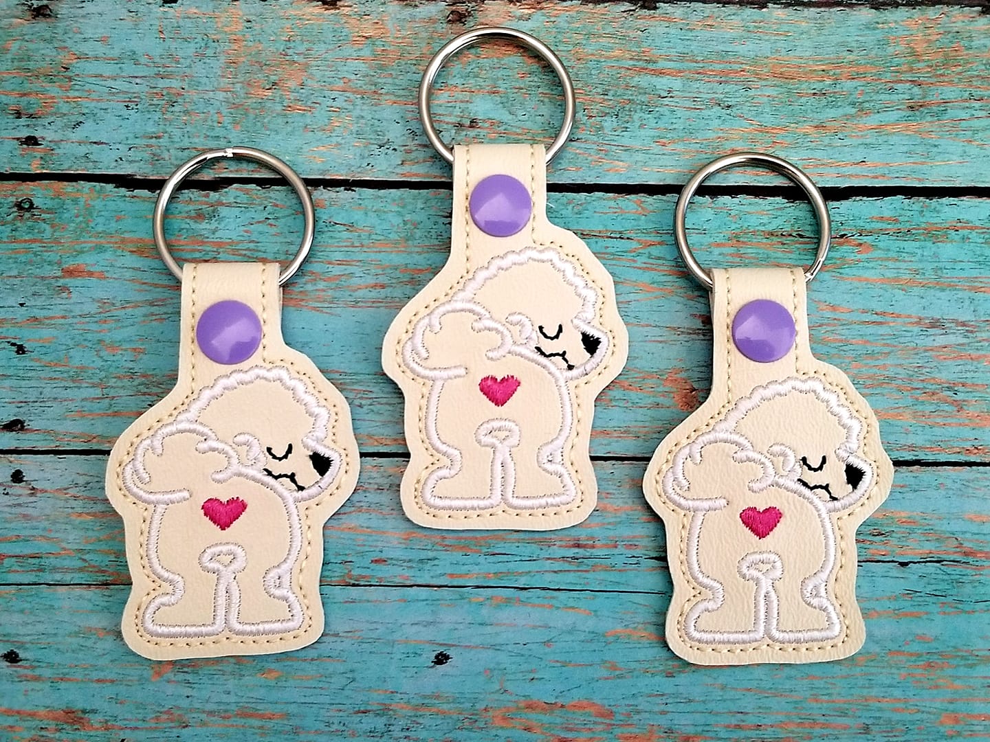 DIGITAL DOWNLOAD Bichon Frise Snap Tab Key Chain