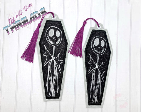 DIGITAL DOWNLOAD 5x7 Skeleton Bookmark ITH 2 Options Included Single and Multi Files