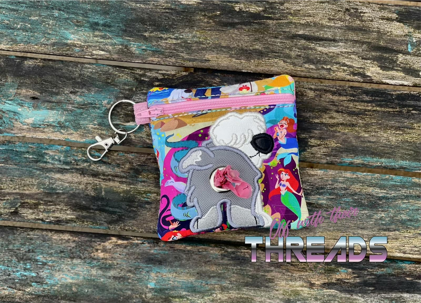 DIGITAL DOWNLOAD 5x5 ITH Applique Old English Sheep Dog Bum Poo Zipper Bag Lined and Unlined