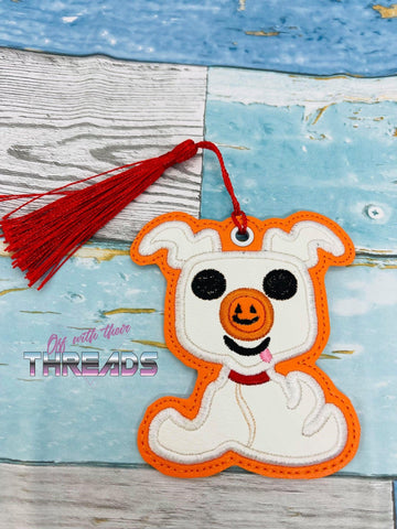 DIGITAL DOWNLOAD Applique Ghost Dog Bookmark Gift Tag Ornament