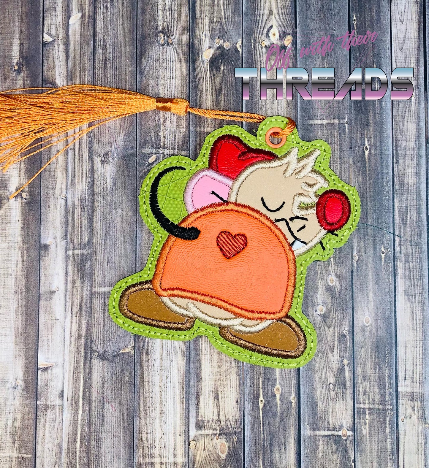 DIGITAL DOWNLOAD Applique Red Hat Mouse Bookmark Gift Tag Ornament