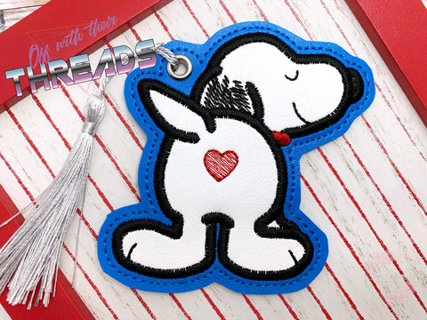 DIGITAL DOWNLOAD Applique Snoopy Bookmark Gift Tag Ornament