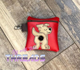 DIGITAL DOWNLOAD 5x5 ITH Applique Staffordshire Terrier Bum Poo Zipper Bag Lined and Unlined Sketchy Fill