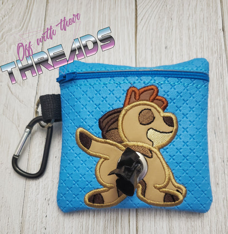 DIGITAL DOWNLOAD 5x5 ITH Applique Meerkat Bum Poo Zipper Bag Lined and Unlined Sketchy Fill