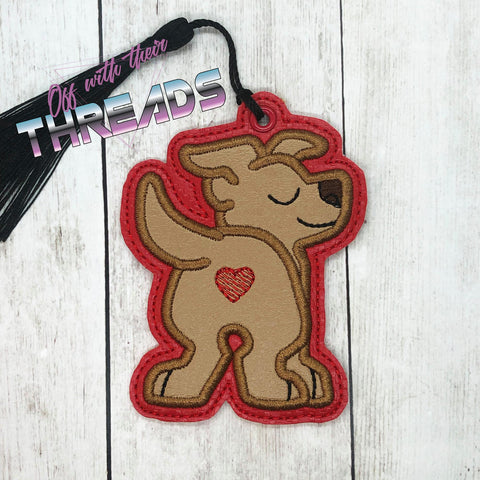 DIGITAL DOWNLOAD Applique Staffordshire Terrier Bookmark Ornament Gift Tag