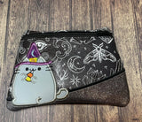 DIGITAL DOWNLOAD Witch Plush Kitty Clutch Applique Zipper Bag Lined and Unlined