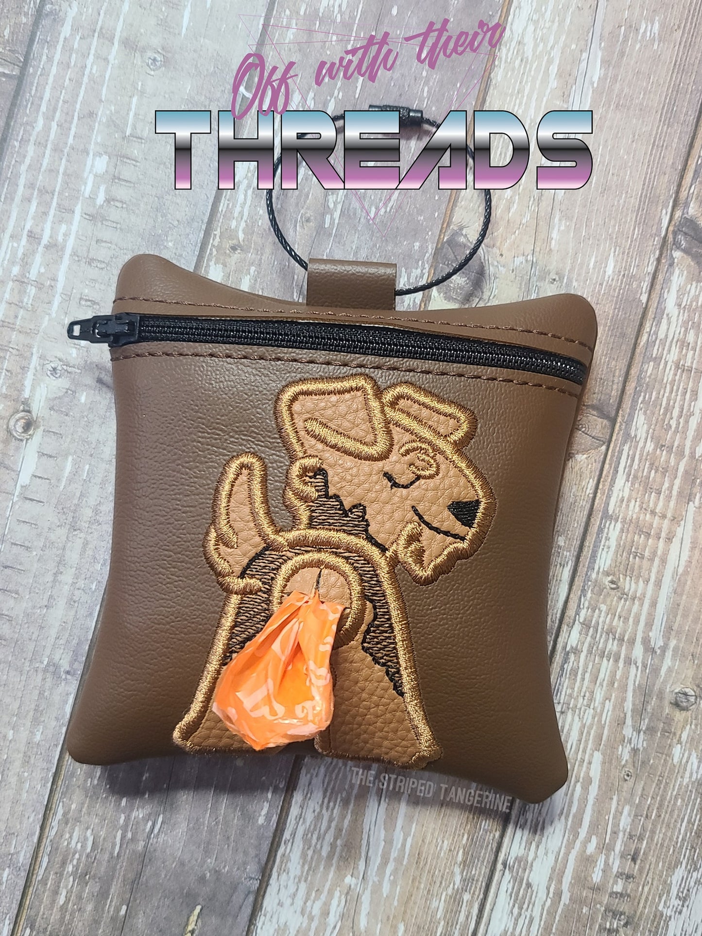 DIGITAL DOWNLOAD 5x5 Applique Airedale Terrier Poo Bag ITH Zipper Bag