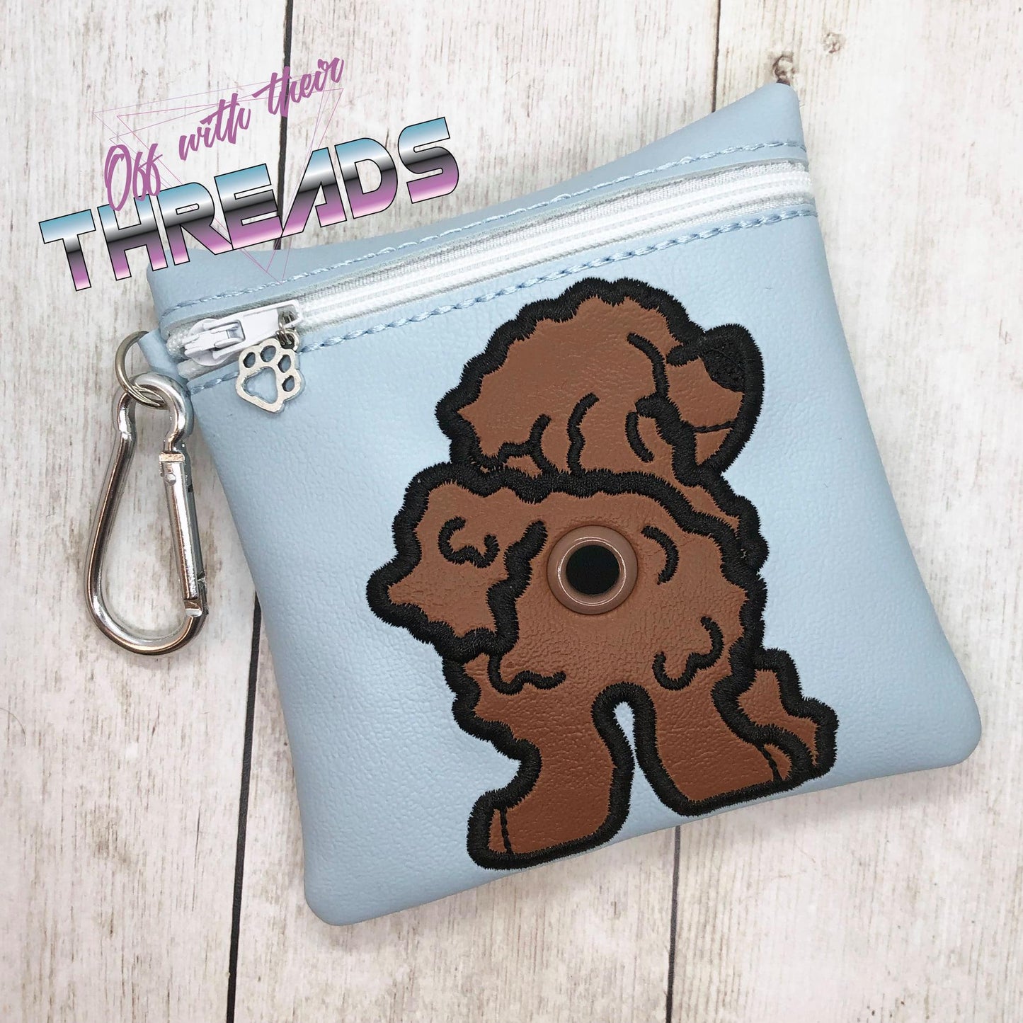 DIGITAL DOWNLOAD 5x5 Applique Barbet Poo Bag ITH Zipper Bag
