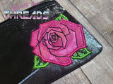DIGITAL DOWNLOAD Geometric Rose Clutch Applique Zipper Bag Lined and Unlined