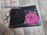 DIGITAL DOWNLOAD Geometric Rose Clutch Applique Zipper Bag Lined and Unlined