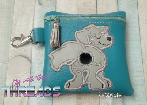 DIGITAL DOWNLOAD 5x5 Applique Irish Wolfhound Poo Bag ITH Zipper Bag