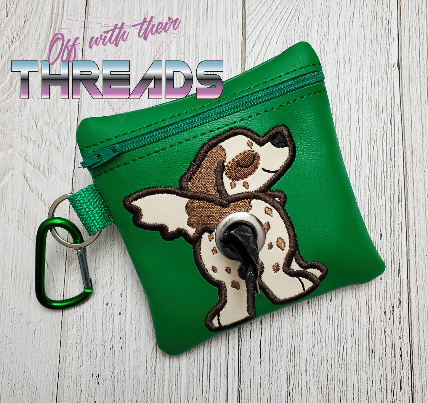 DIGITAL DOWNLOAD 5x5 Applique Lewellin Setter Poo Bag ITH Zipper Bag