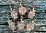 DIGITAL DOWNLOAD Gingerbread Skull Bookmark Ornament Gift Tag SET OF 6