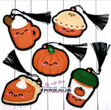 DIGITAL DOWNLOAD Applique Pumpkin Spice Ornament Bookmark Gift Tag BUNDLE
