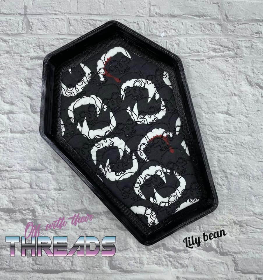 DIGITAL DOWNLOAD Coffin Shape Quilted Mug Rug Snack Mat Set 4 SIZES INCLUDED Coaster