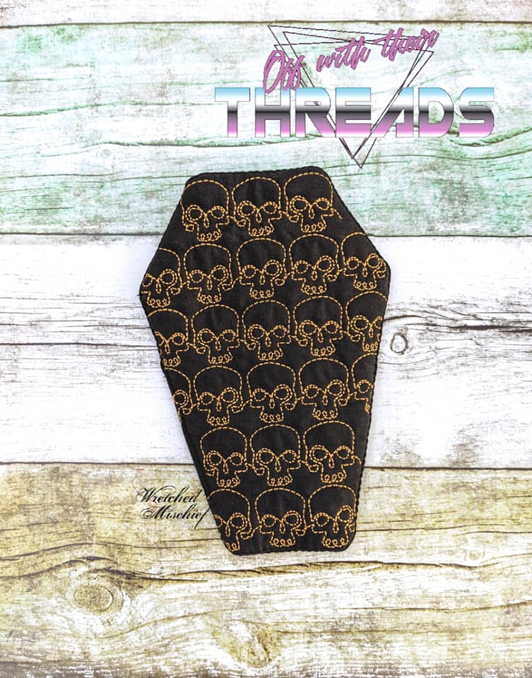 DIGITAL DOWNLOAD Coffin Shape Quilted Mug Rug Snack Mat Set 4 SIZES INCLUDED Coaster