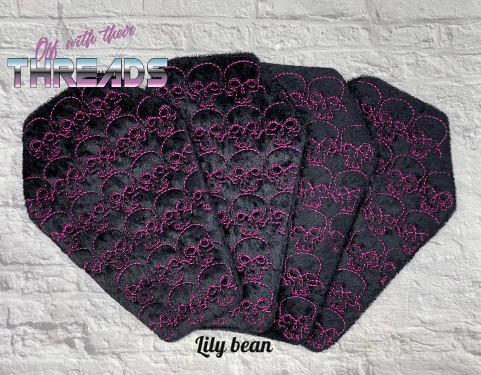 DIGITAL DOWNLOAD Coffin Shape Quilted Mug Rug Snack Mat Set 4 SIZES INCLUDED Coaster