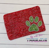 DIGITAL DOWNLOAD Applique Paw Print Quilted Mug Rug Snack Mat Set 4 SIZES INCLUDED INCLUDES BOTH TURN HOLE AND ENVELOPE FINISHES