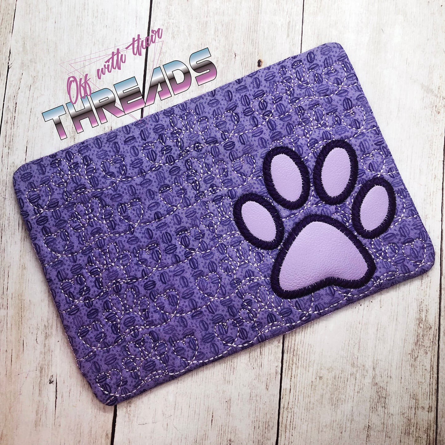 DIGITAL DOWNLOAD Applique Paw Print Quilted Mug Rug Snack Mat Set 4 SIZES INCLUDED INCLUDES BOTH TURN HOLE AND ENVELOPE FINISHES