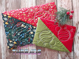 DIGITAL DOWNLOAD Holiday Ornament Quilted Mug Rug Snack Mat Set 4 SIZES INCLUDED INCLUDES BOTH TURN HOLE AND ENVELOPE FINISHES