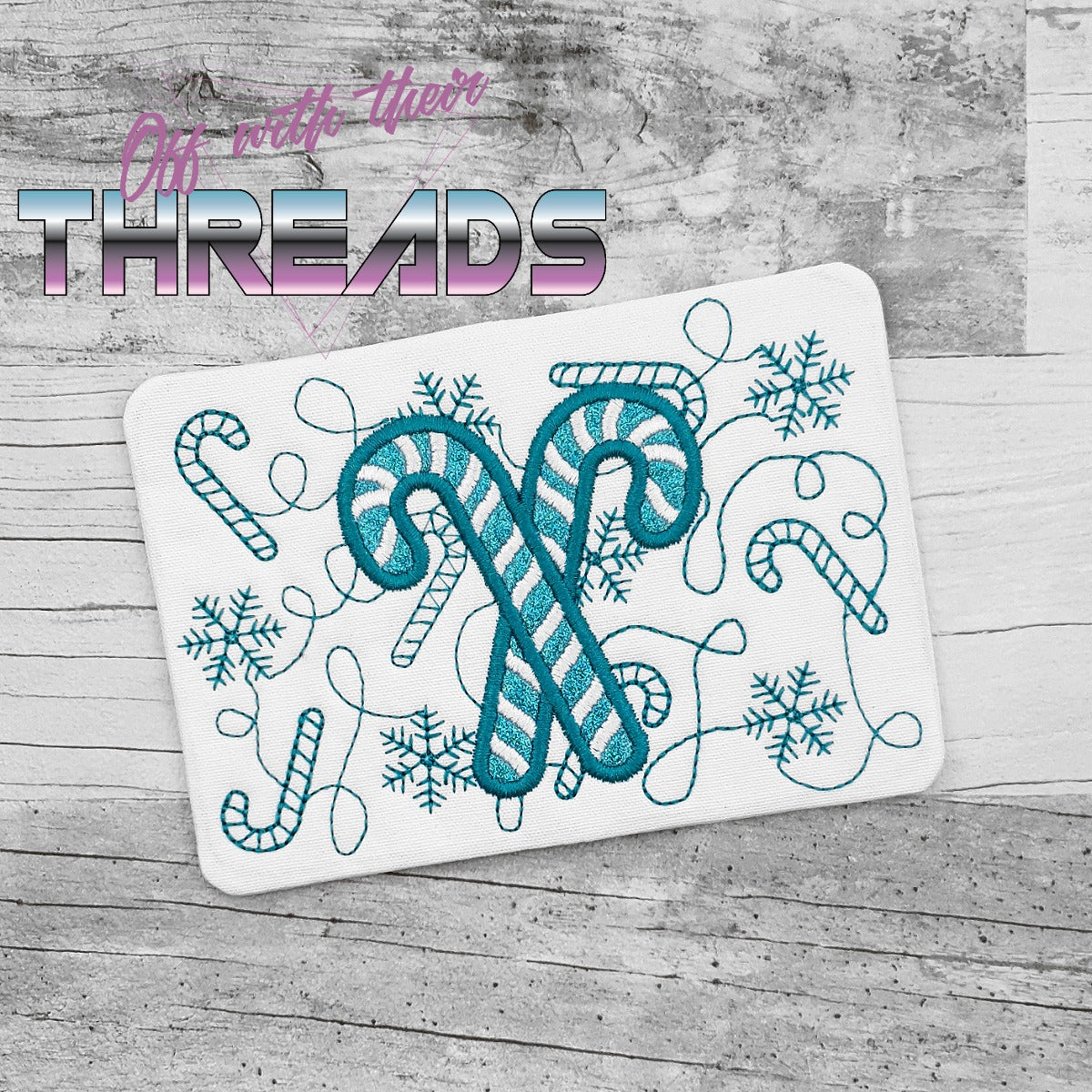 DIGITAL DOWNLOAD Applique Candy Cane Quilted Mug Rug Snack Mat Set 4 SIZES INCLUDED Coaster