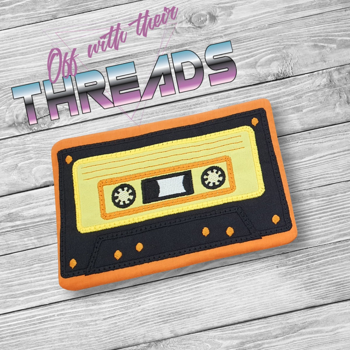DIGITAL DOWNLOAD Applique Cassette Tape Shaped Quilted Mug Rug Snack Mat Set 4 SIZES INCLUDED INCLUDES BOTH TURN HOLE AND ENVELOPE FINISHES