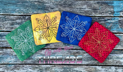 DIGITAL DOWNLOAD Wizard Snowflake Quilted Mug Rug Snack Mat Set 5 SIZES INCLUDED INCLUDES BOTH TURN HOLE AND ENVELOPE FINISHES
