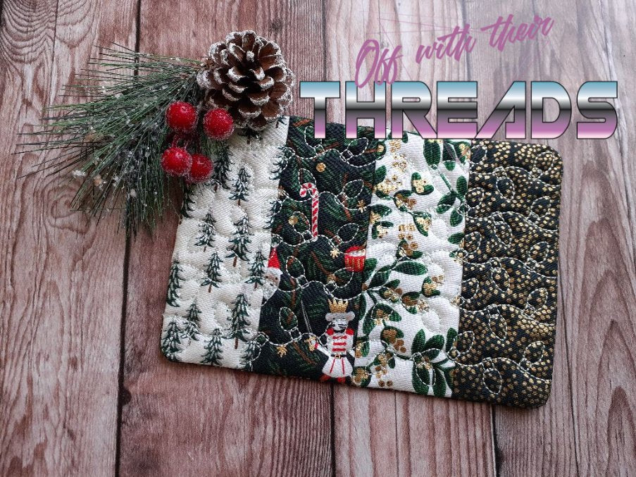 DIGITAL DOWNLOAD Holiday Lights Quilted Mug Rug Snack Mat Set 4 SIZES INCLUDED Coaster ENVELOPE AND TURN HOLE OPTIONS INCLUDED