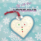 DIGITAL DOWNLOAD 4x4 Applique Heart Ornament Gift Tag Bookmark