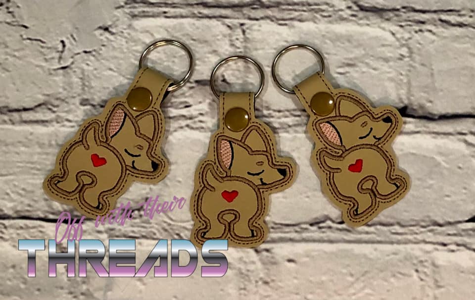 DIGITAL DOWNLOAD Chihuahua Bum Snap Tab Key Chain