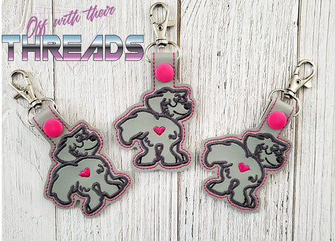 DIGITAL DOWNLOAD Irish Wolfhound Bum Snap Tab Key Chain