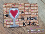 DIGITAL DOWNLOAD Quilted Be Wine Valentine Applique Mug Rug 4 Sizes Included ENVELOPE AND TURN HOLE