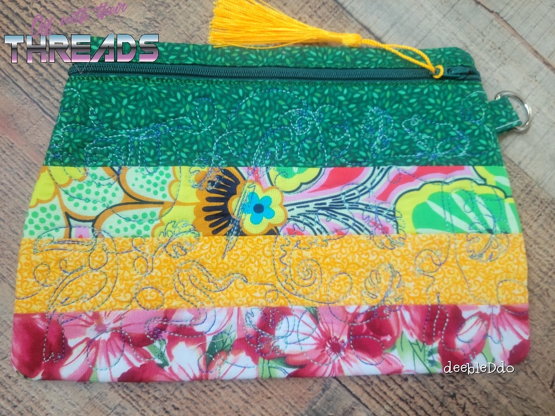 DIGITAL DOWNLOAD Quilted Rainforest Clutch Applique Zipper Bag LINED
