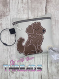 DIGITAL DOWNLOAD 5x5 ITH Applique Labradoodle Waste Bag and 4x4 Stand Alone