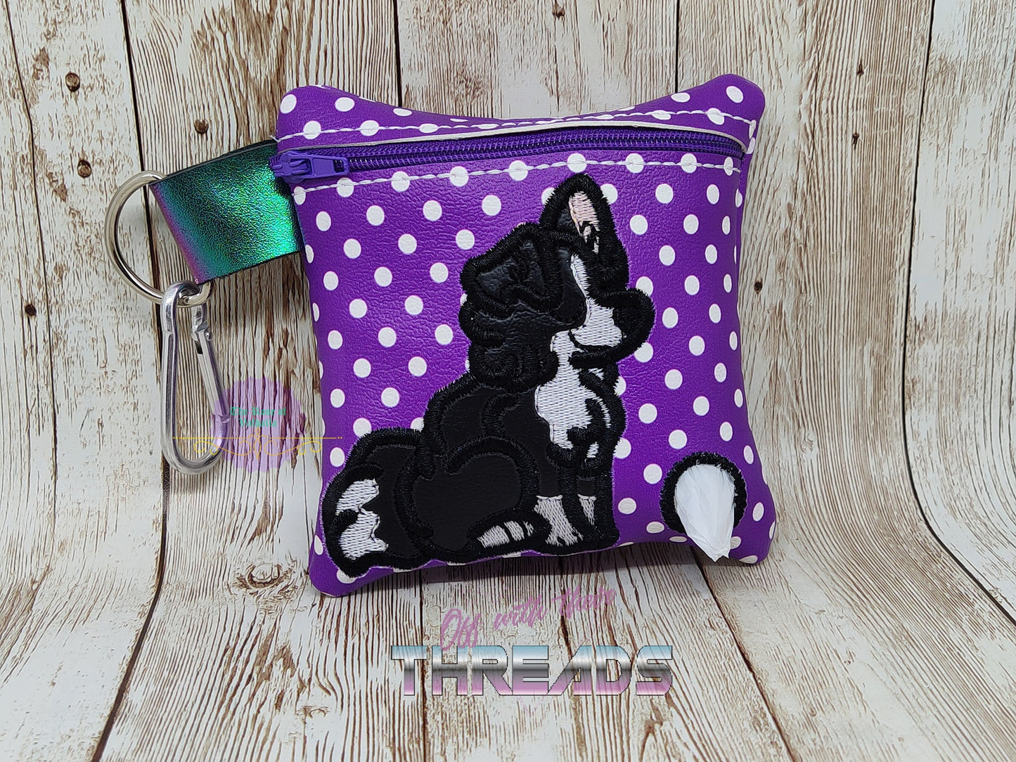 DIGITAL DOWNLOAD 5x5 ITH Applique Border Collie Waste Bag and 4x4 Stand Alone