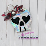 DIGITAL DOWNLOAD ITH Applique Skull Wallet 3 SIZES INCLUDED BOW DESIGN INCLUDED IN 3 SIZES