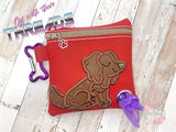 DIGITAL DOWNLOAD 5x5 ITH Applique Long Haired Dachshund Waste Bag and 4x4 Stand Alone