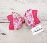 DIGITAL DOWNLOAD ITH 3D Scalloped Bow 4 SIZES INCLUDED 4x4 Friendly Option Included
