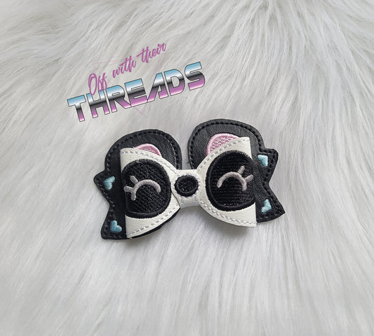 DIGITAL DOWNLOAD ITH Panda Hair Bow 4 SIZES INCLUDED