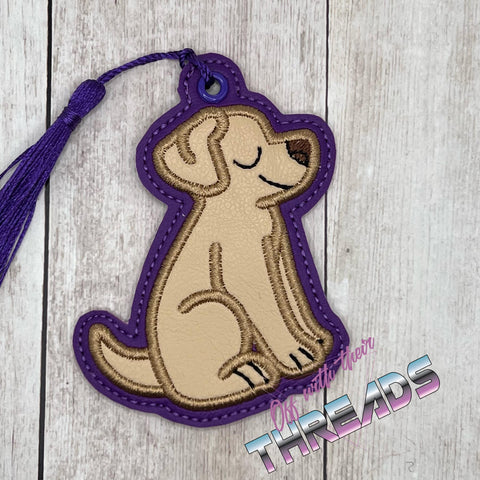 DIGITAL DOWNLOAD 4x4 Applique Labrador Bookmark Ornament Gift Tag