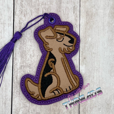 DIGITAL DOWNLOAD 4x4 Applique Airedale Terrier Bookmark Ornament Gift Tag